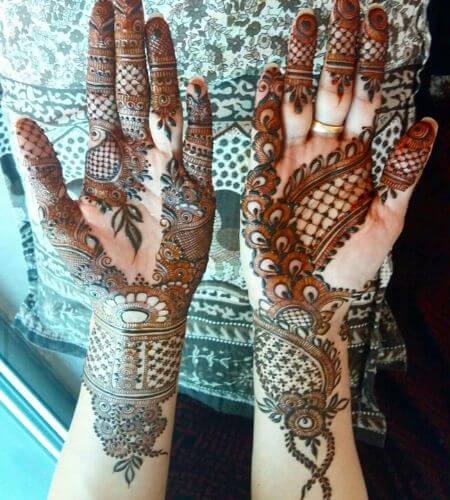 Peacock Feather Tail Mehndi Designs