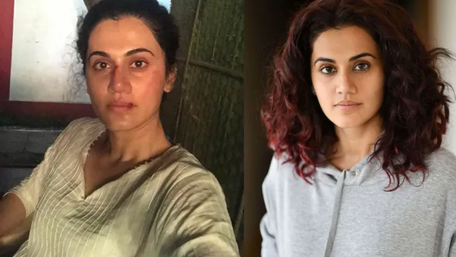 Tapsee pannu with and without makeup
