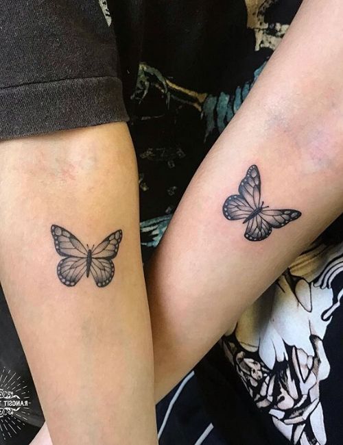 couple butterfly tattoo