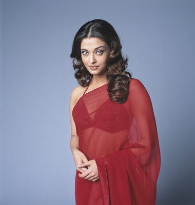 Aiswarya Rai in Red silk plain Saree