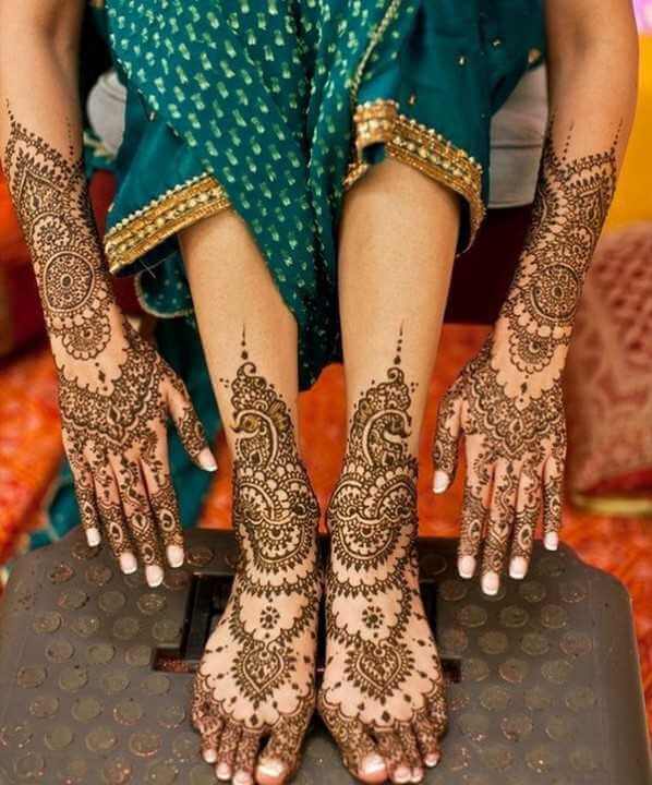 Bridal Mehndi Designs for hands and feet