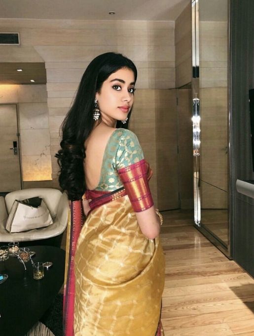 Jahnavi kapoor in pattu saree
