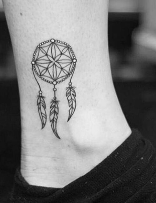 dreamcatcher-ankle-tattoo