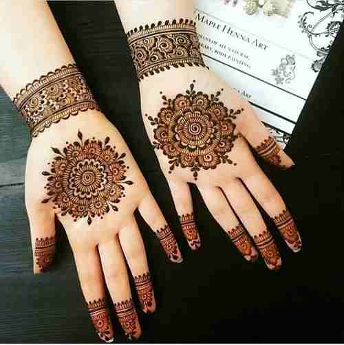 20 Best Easy and Beautiful Circular Mehndi Designs Front Hand - M-womenstyle