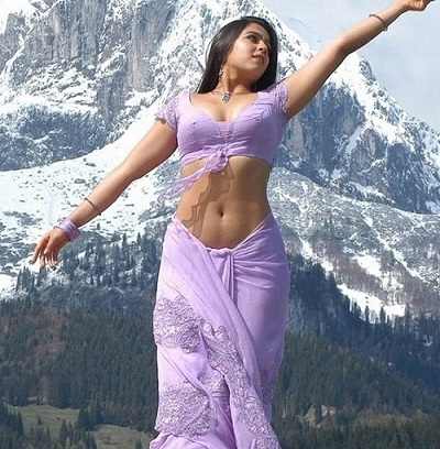 Charmi in low waist saree