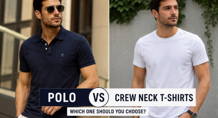 Polo shirts and crew-neck T-shirts